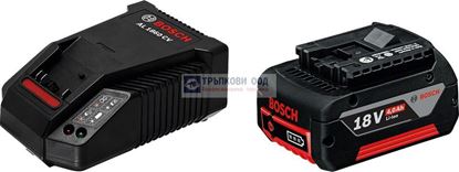 Снимка на  Акумулаторна батерия Bosch Стартов комплект GBA 18 V 4,0 Ah M-C + AL 1860 CV Professional 