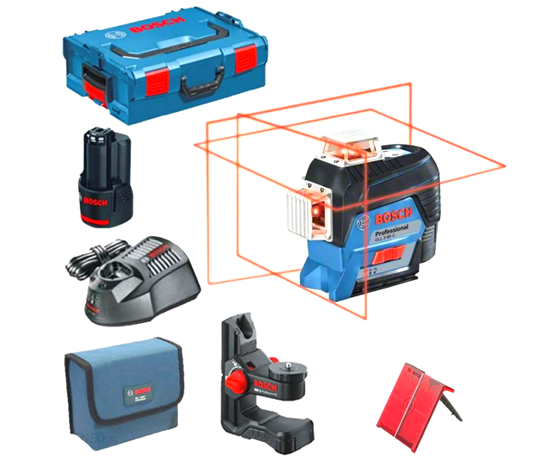 Снимка на Лазерен нивелир GLL 3-80 C Prof. + BM 1 + L-Boxx,акумулаторна батерия GBA 12V 2.0Ah;0601063R02 + Подарък Футболна топка