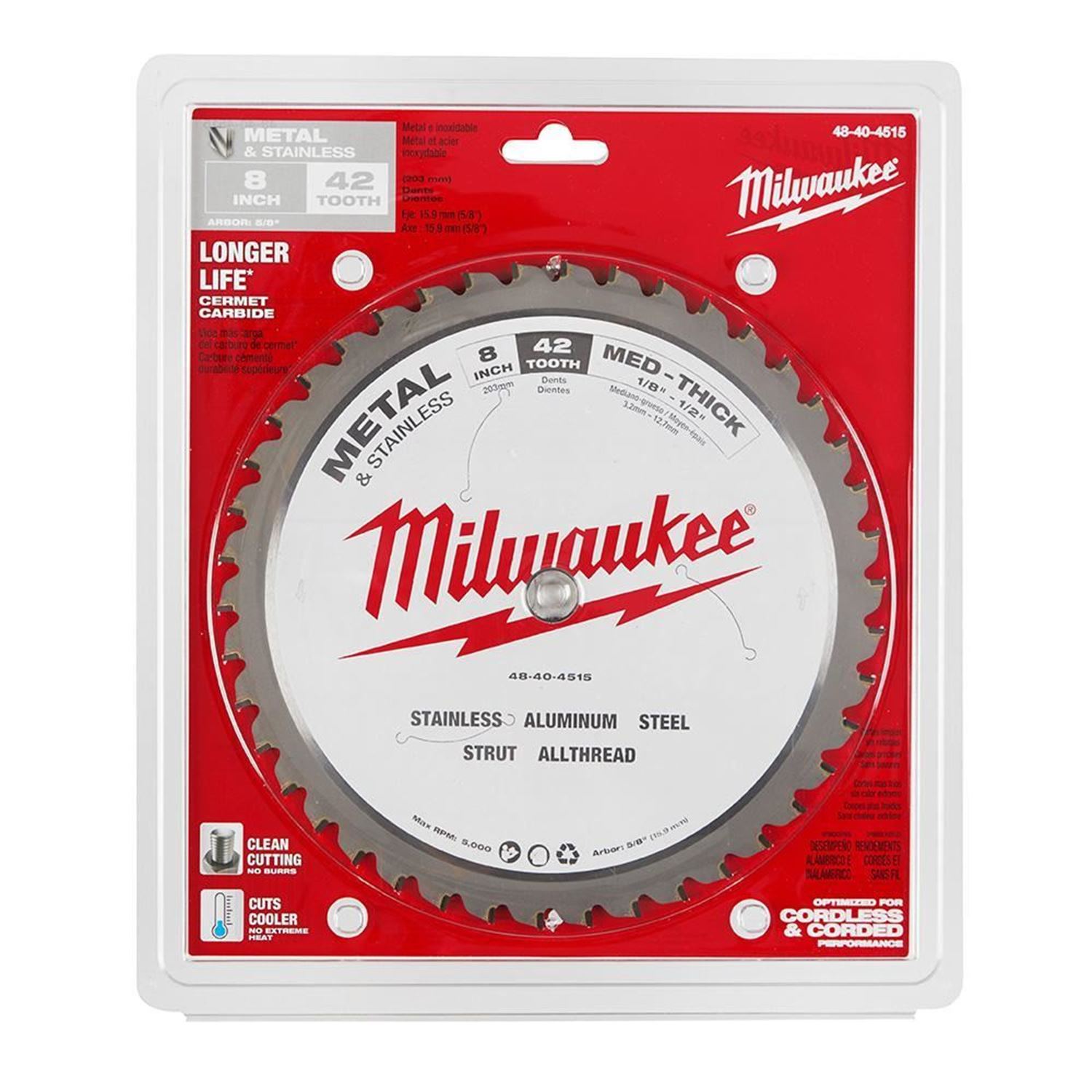 Снимка на Циркулярен диск за метал Milwaukee 203x5/8''x1.8x42-зъба 48404515