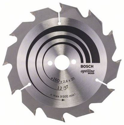 Снимка на Циркулярен диск Optiline for Wood;160 x 20/16 x 2,6 mm, 12;2608641173