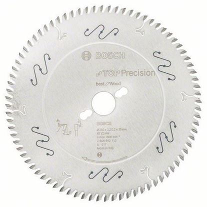 Снимка на Циркулярен диск Top Precision best for за Дърво;ø 250x30x3.2/2.2mm  80T ATB;2608642113