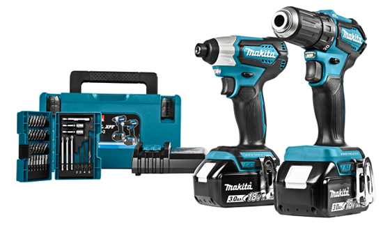 Снимка на Акумулаторен комплект Makita DTD155+DDF483,Зарядно,2x3.0Ah,DLX2220JX2