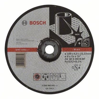 Снимка на Диск за шлайфане, AS 30 S INOX BF, 230 mm, 22,23 mm, 6 mm,2608600541