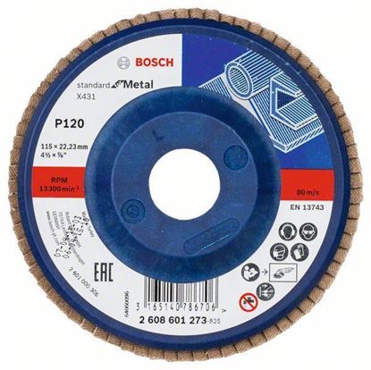 Снимка на Ламелен диск X431 Standard for Metal, прав, пластмасова основа, 115x22.23mm, G120;;2608601273