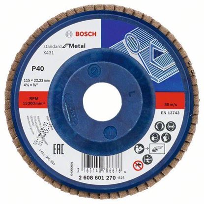 Снимка на Ламелен диск X431 Standard for Metal, прав, пластмасова основа, 115x22.23mm, G40;;2608601270