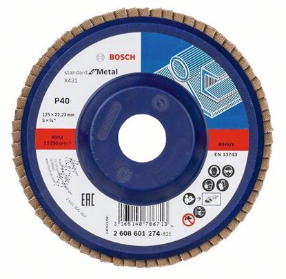 Снимка на Ламелен диск X431 Standard for Metal, прав, пластмасова основа, 125x22.23mm, G40;;2608601274