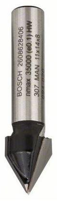 Снимка на V-канален фрезер;8 mm, D1 11 mm, L 14 mm, G 45 mm, 60°;2608628406