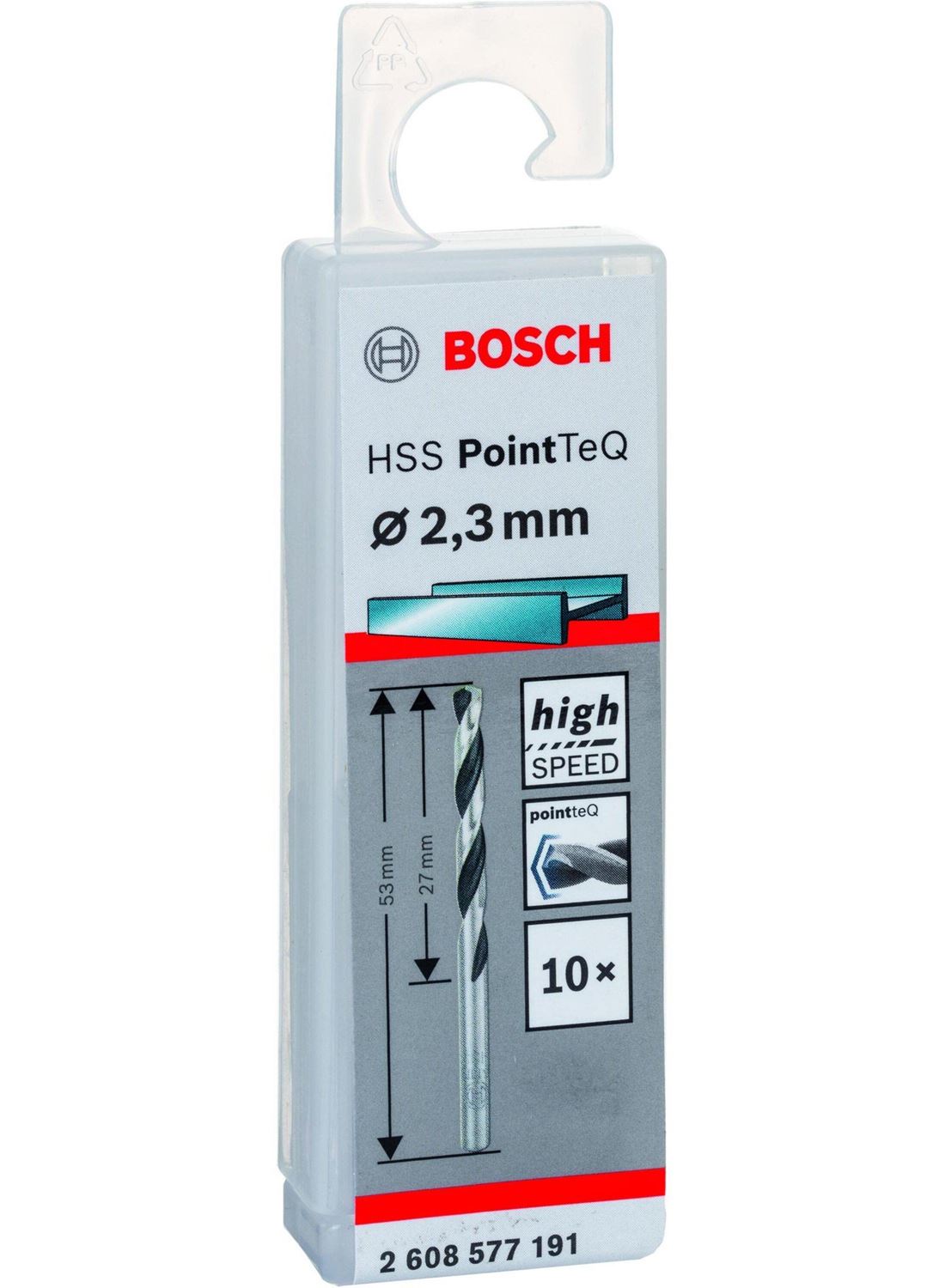 Снимка на HSS Свредло за метал PointTec 2.3mm,10 броя,2608577191,Bosch