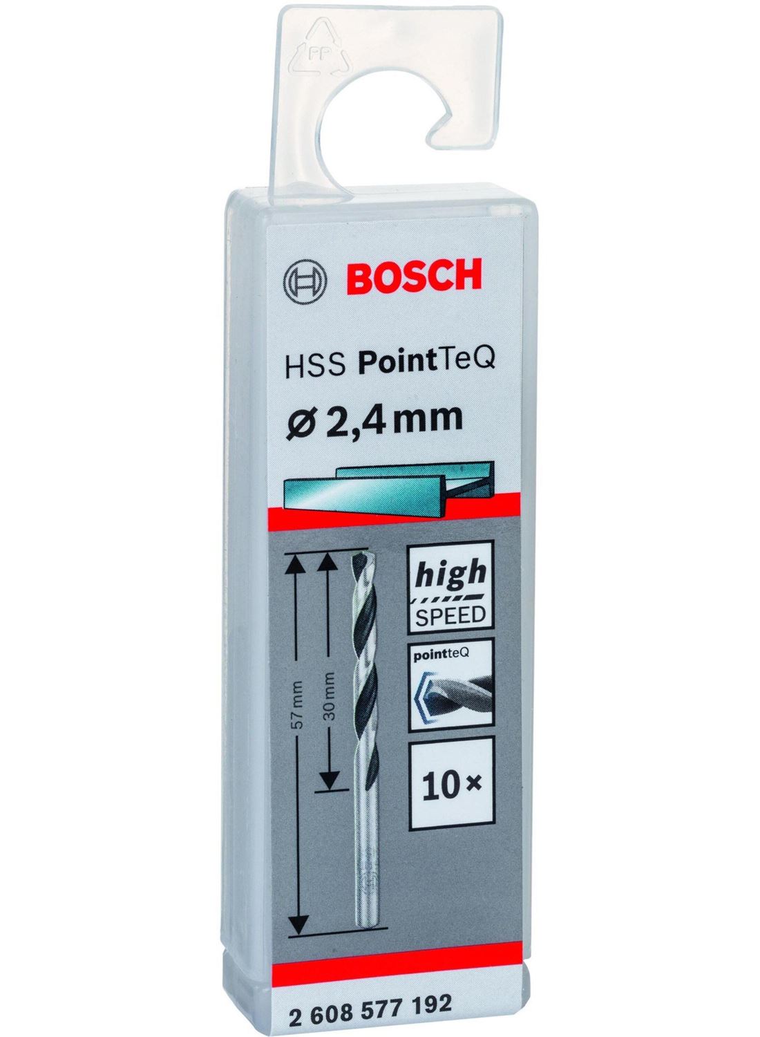 Снимка на HSS Свредло за метал PointTec 2.4mm,10 броя,2608577192,Bosch