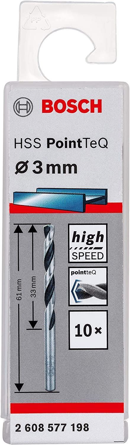Снимка на HSS Свредло за метал PointTec 3.0mm,10 броя,2608577198,Bosch