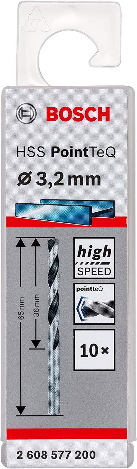 Снимка на HSS Свредло за метал PointTec 3.2mm,10 броя,2608577200,Bosch