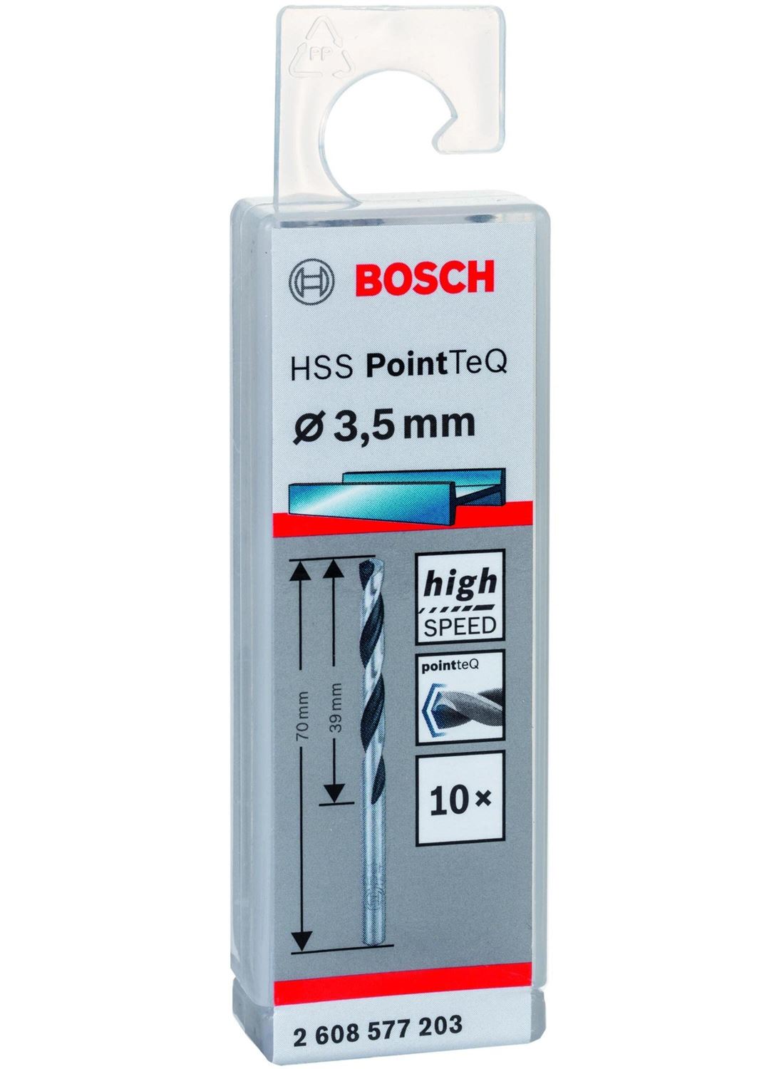 Снимка на HSS Свредло за метал PointTec 3.5mm,10 броя,2608577203,Bosch
