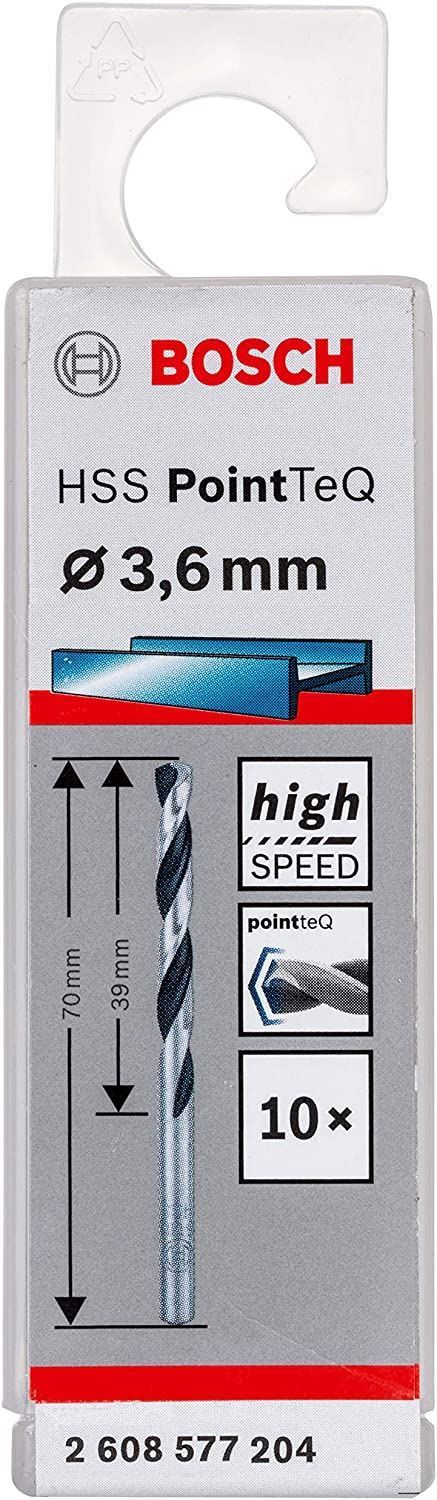 Снимка на HSS Свредло за метал PointTec 3.6mm,10 броя,2608577204,Bosch