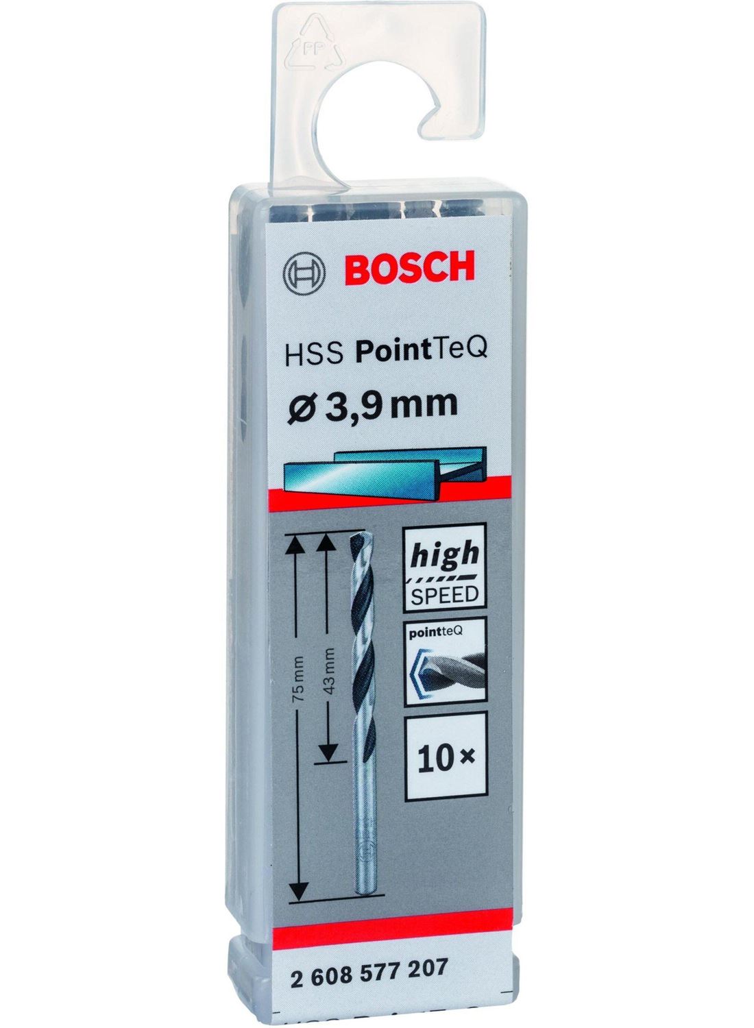 Снимка на HSS Свредло за метал PointTec 3.9mm,10 броя,2608577207,Bosch