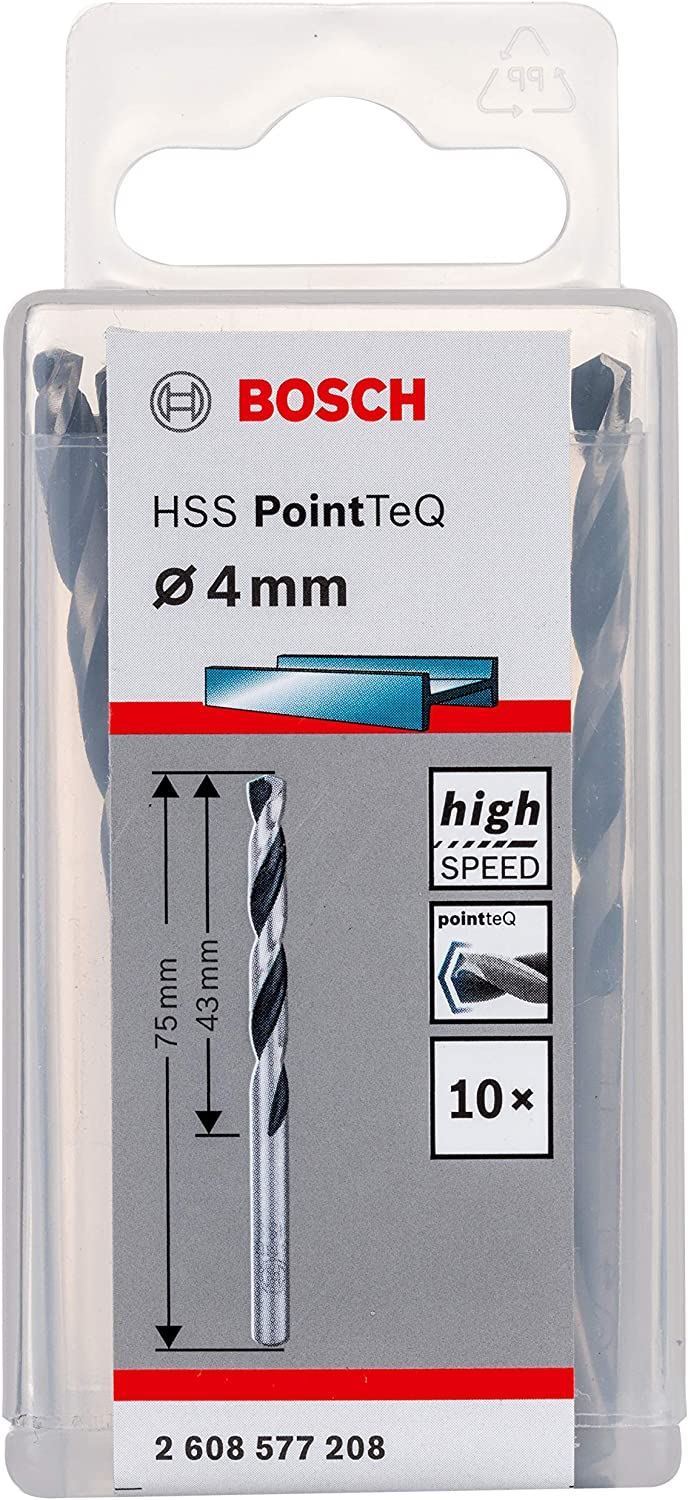 Снимка на HSS Свредло за метал PointTec 4.0mm,10 броя,2608577208,Bosch