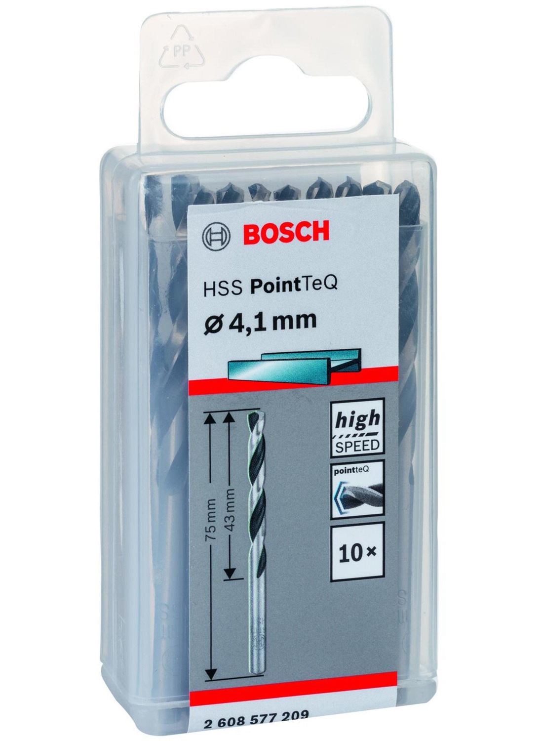 Снимка на HSS Свредло за метал PointTec 4.1mm,10 броя,2608577209,Bosch