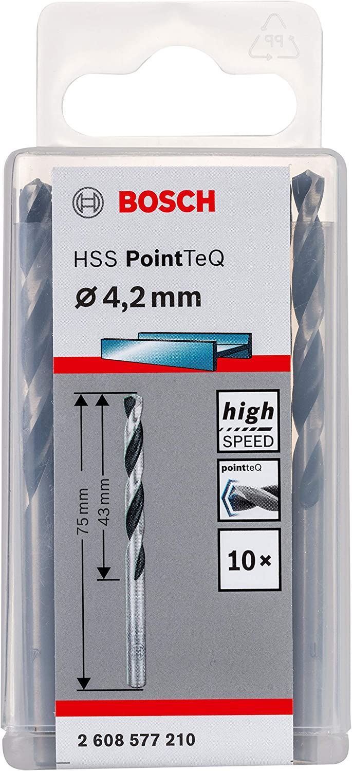 Снимка на HSS Свредло за метал PointTec 4.2mm,10 броя,2608577210,Bosch