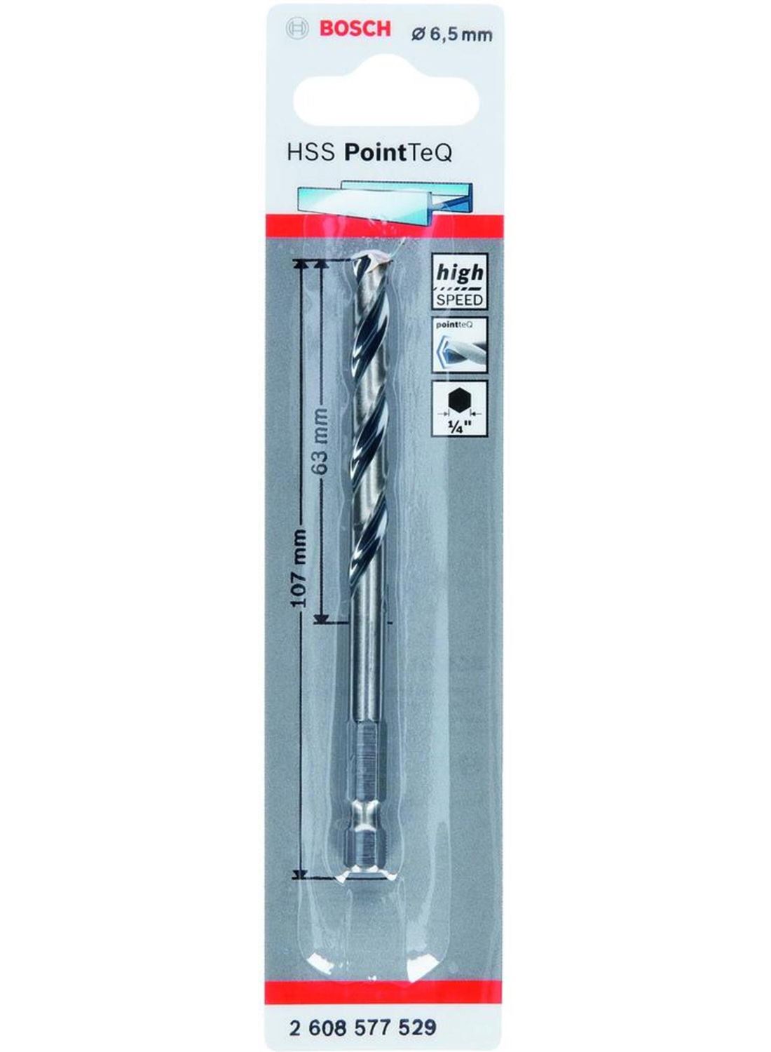 Снимка на Свредло HSS PointTeQ Hex 6.5mm,2608577529,Bosch