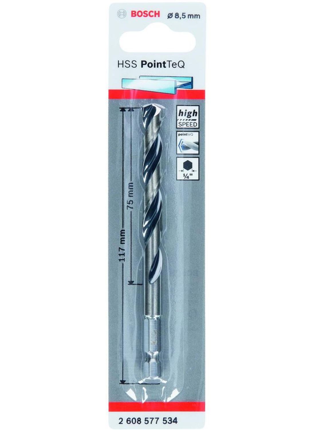 Снимка на Свредло HSS PointTeQ Hex 8.5mm,2608577534,Bosch