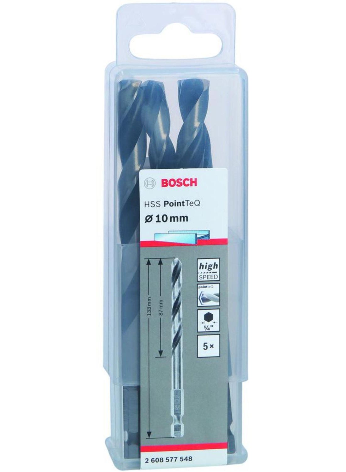 Снимка на Свредла HSS PointTeQ Hex 10.0mm,5 бр,2608577548,Bosch