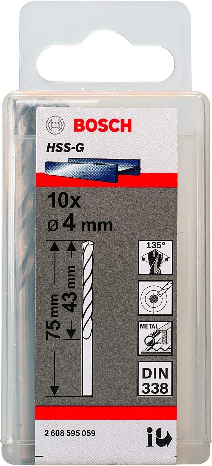 Снимка на Свредло за метал HSS-G 4x43x75 mm,10 броя,2608595059,Bosch