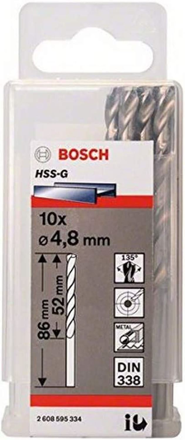 Снимка на Свредло за метал HSS-G 4,8x52x86 mm,10 броя,2608595334,Bosch