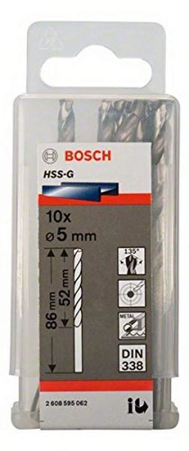 Снимка на Свредло за метал HSS-G 5x52x86 mm,10 броя,2608595062,Bosch