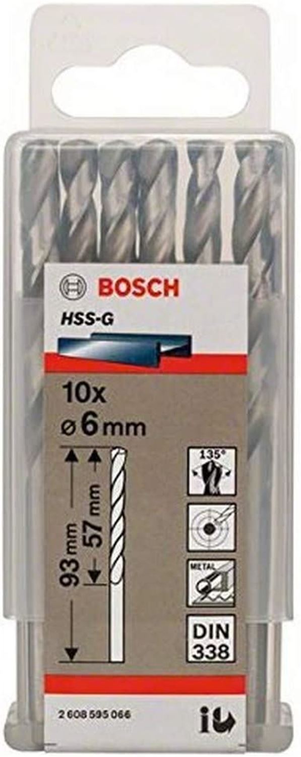 Снимка на Свредло за метал HSS-G 6x57x93 mm,10 броя,2608595066,Bosch