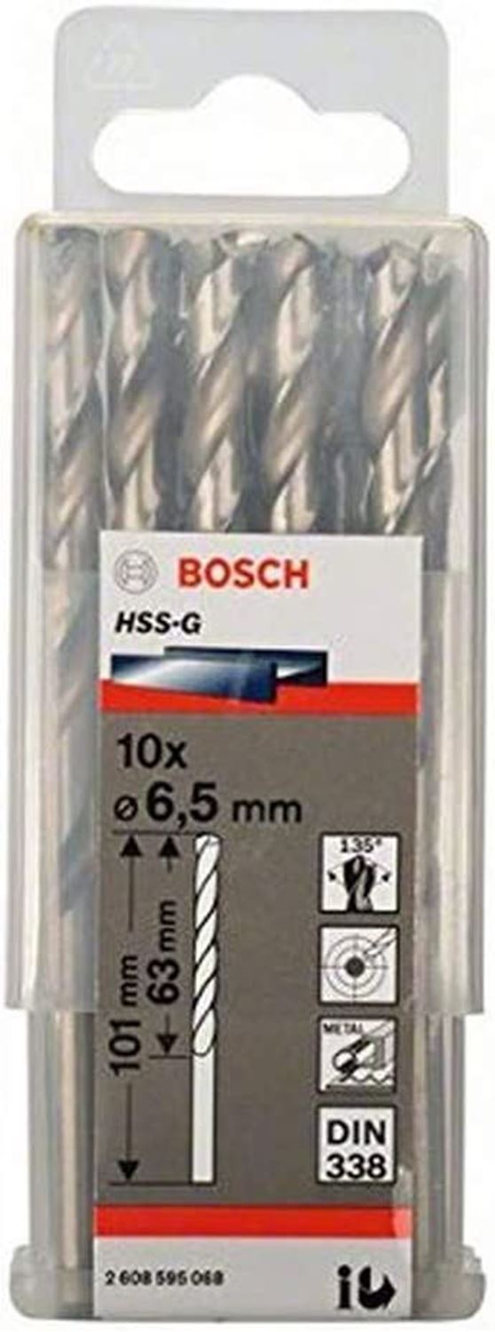 Снимка на Свредло за метал HSS-G 6,5x63x101 mm,10 броя,2608595068,Bosch