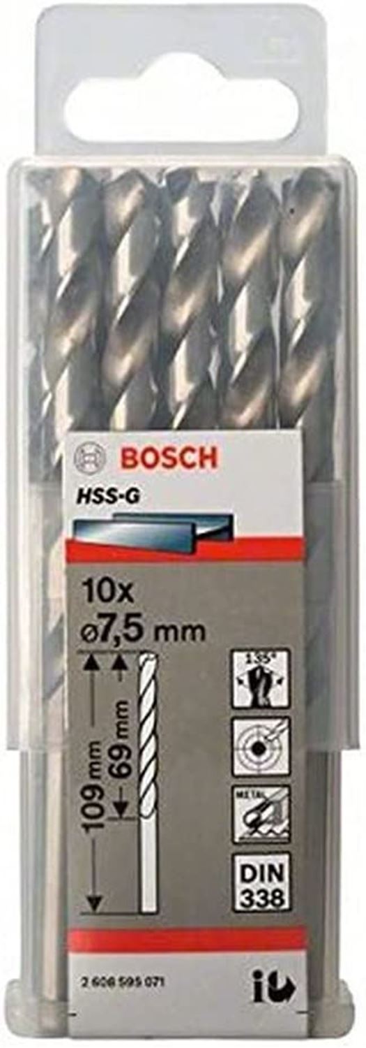 Снимка на Свредло за метал HSS-G 7,5x69x109 mm,10 броя,2608595071,Bosch