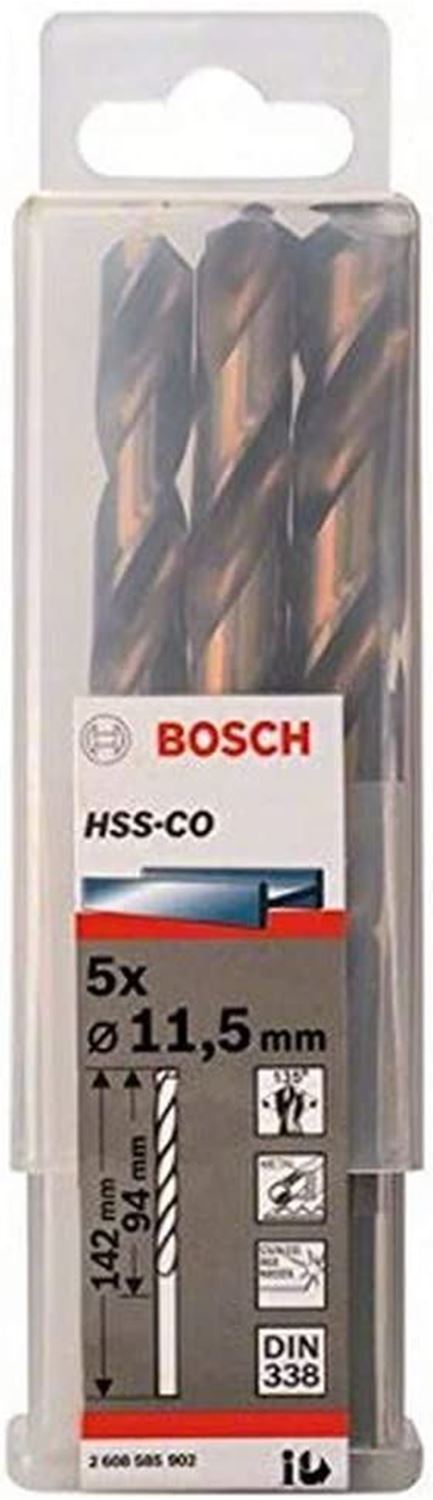 Снимка на Свредло за метал HSS-Co Standard line 11,5x94x142 mm,5 броя,2608585902,Bosch