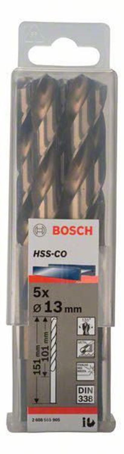 Снимка на Свредло за метал HSS-Co Standard line 13x101x151 mm,5 броя,2608585905,Bosch