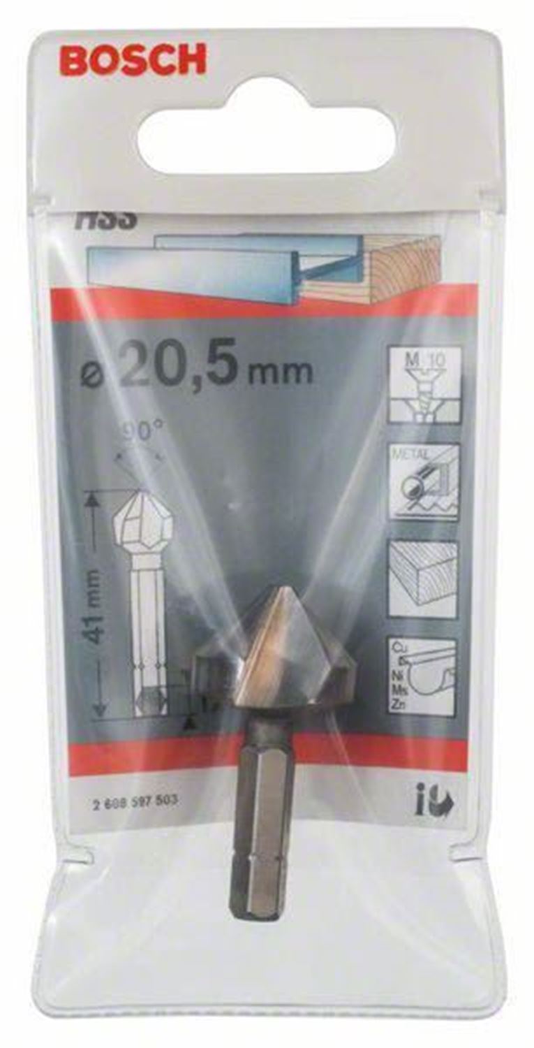 Снимка на Конусен Зенкер 20,5 mm,M10,41 mm,1/4",2608597503,Bosch