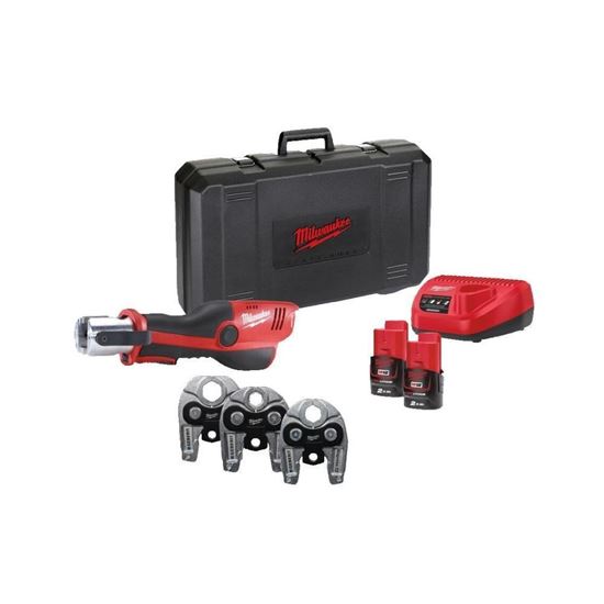 Снимка на Акумулаторна радиална преса M12HPT-202C GEBERIT MAPRESS SET, 12V, 2X2 AH, 19 KN, 4933480902, Milwaukee