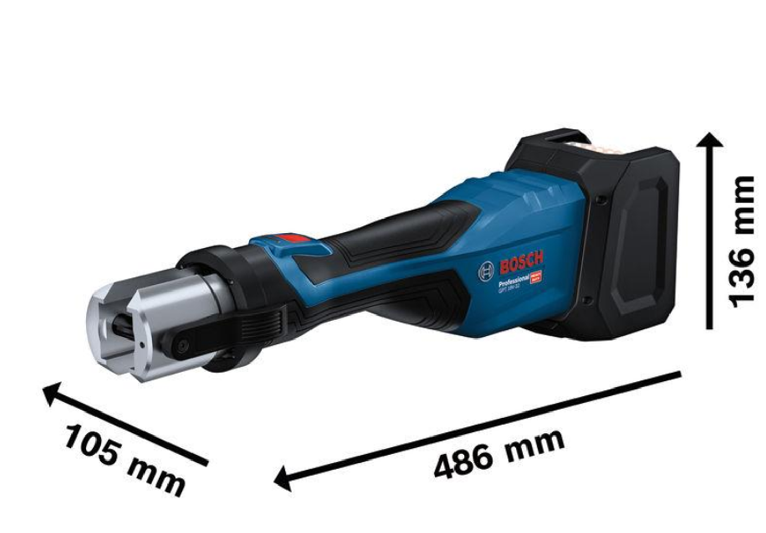 Снимка на Акумулаторна прес машина BOSCH GPT18V-32, SOLO, 06019M2100  