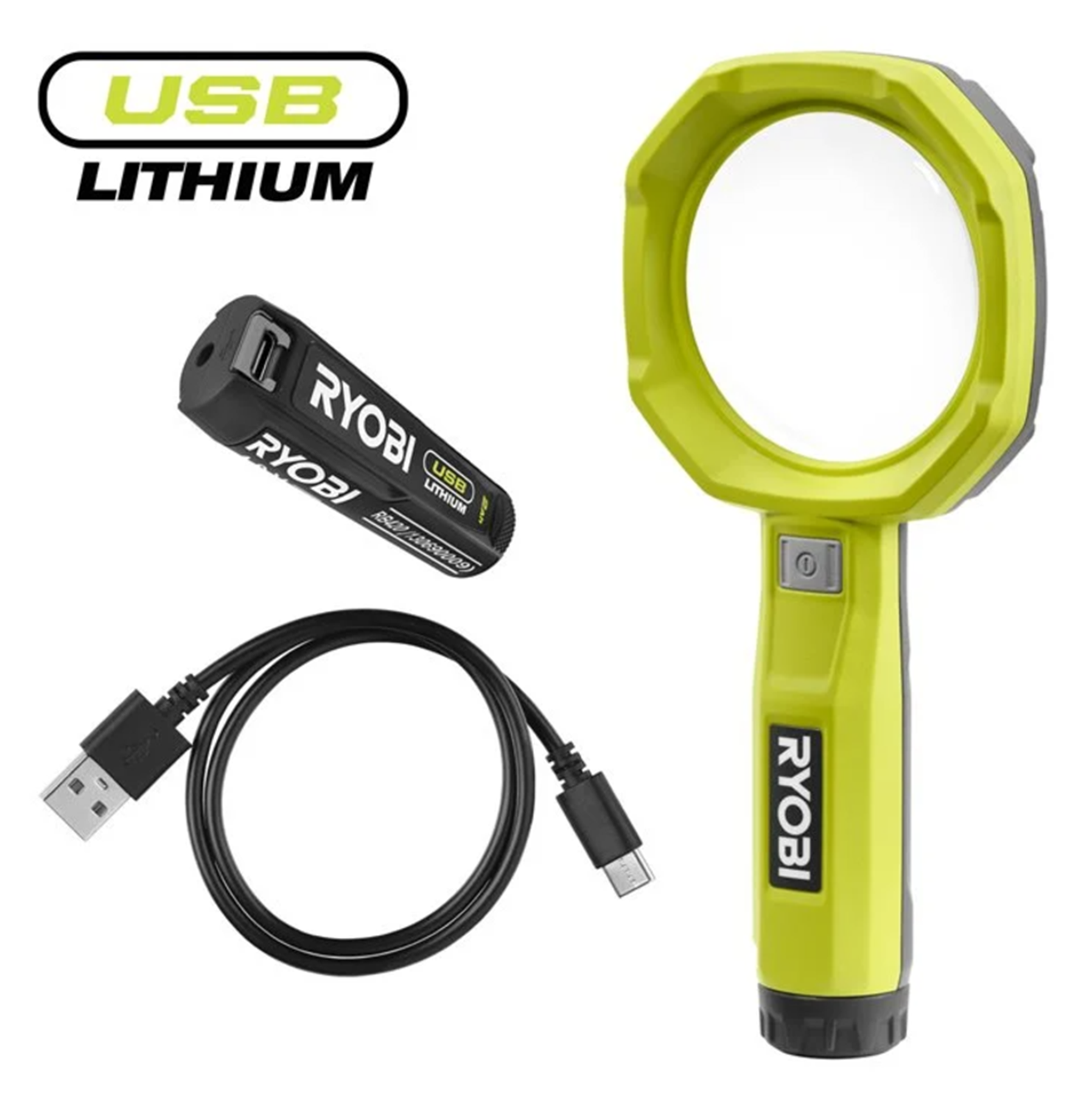Снимка на Лупа RYOBI с USB зарядно, 2Ah, 5133006229
