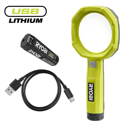 Снимка на Лупа RYOBI с USB зарядно, 2Ah, 5133006229