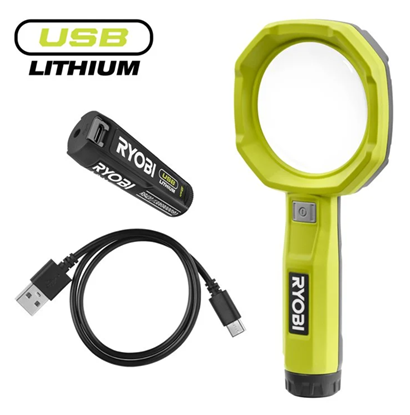 Снимка на НОВО!Лупа RYOBI с USB зарядно, 2Ah, 5133006229